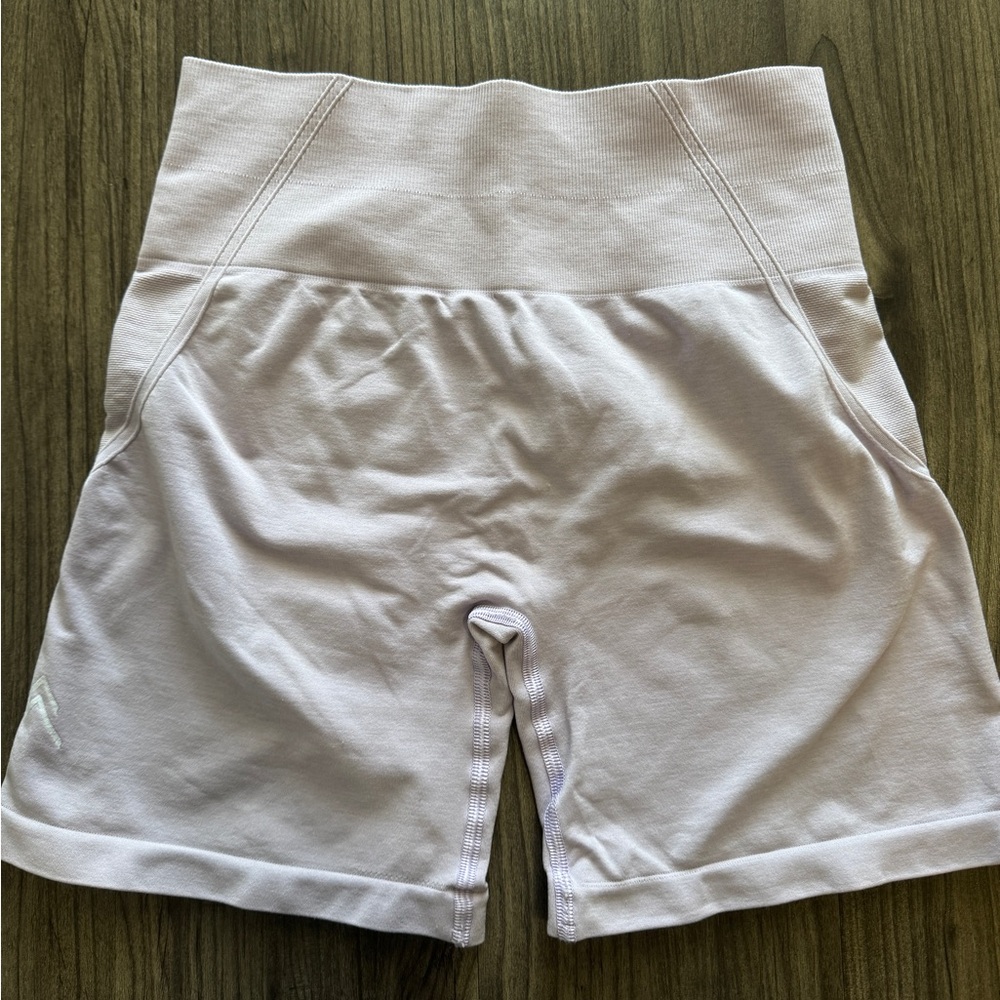 Effortless Seamless Shorts with White Logo